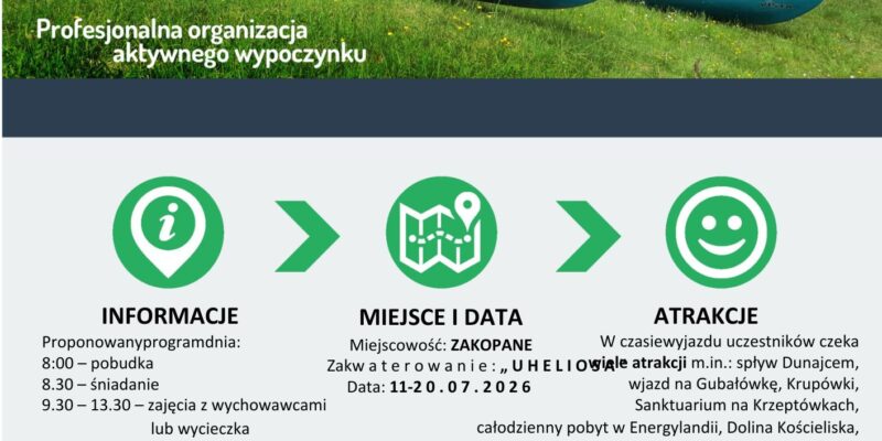 Kolonia letnia dla dzieci i młodzieży Zakopane 2026